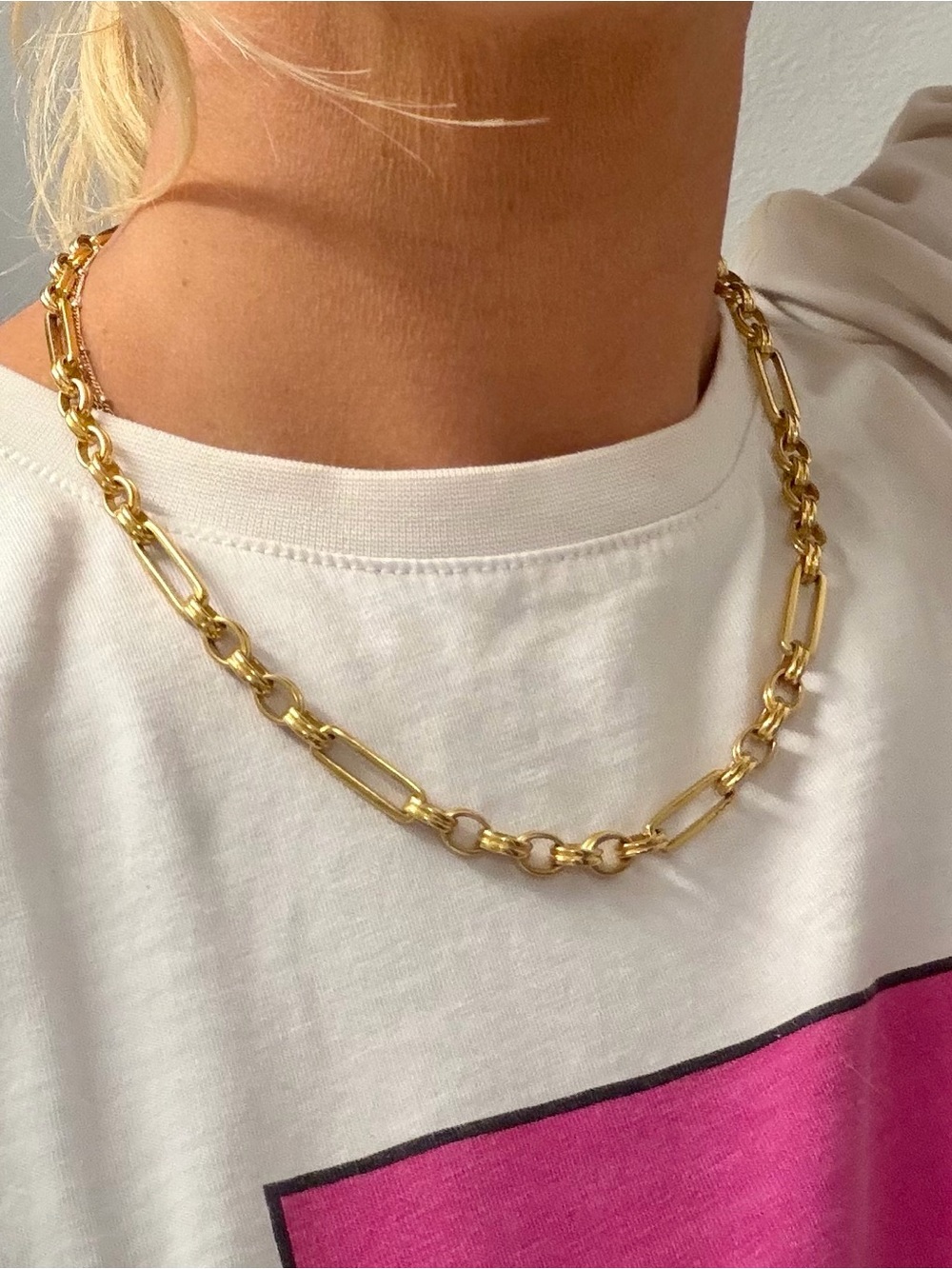 Missoma Gold Chain Necklace Paperclip Link - Picture 2 of 5